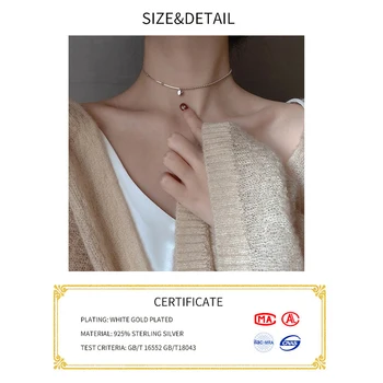 Simplu Argint 925 NOROCOS Margele Coliere Pentru Femei Lanț Scurt colier collares