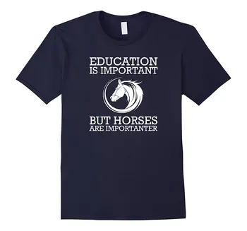 Educația Este Importantă, Dar Ridinger Cai Tricou Fashion Mens Tricou Maneca Scurta Tricou De Bumbac De Înaltă Calitate