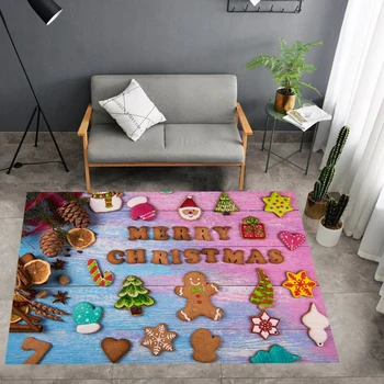 Omul de turtă dulce Covor Colorat 3D de Imprimare de Desene animate Covor Crăciun Fericit Covor Textile Acasă Covor Podea Vacanță Festivalul de Podea Mat