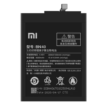 Xiao Mi Baterie Originală BN40 4100 mAh pentru Xiaomi Redmi 4 Pro Prime 3G RAM 32G ROM Edition Telefon Înlocuire Baterii