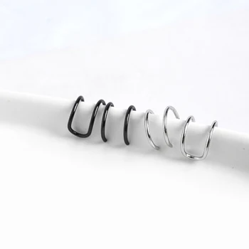 Argint 925 Pin Simplu și Versatil Linie Dublă Ureche Clip coreea Temperament Femei fără Toartă Bijuterii Uzura de Partid