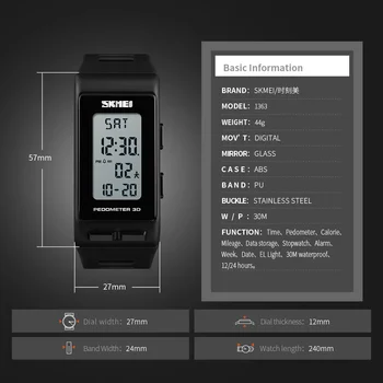 SKMEI Brand Ceas Sport MenTop Brand de Lux Pedometru cu Calorii Ceas Digital cu LED-uri Impermeabil Electronice Ceasuri de mana Ceas de Barbati