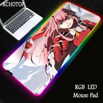Zero Doi Anime Fata RGB Colorate Jocuri Mari Mouse Pad Gamer Condus de Calculator Mousepad PC de Birou Play Mat, cu iluminare din spate