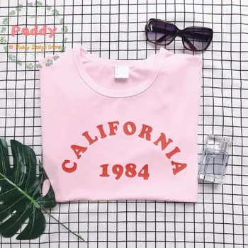 OKOUFEN moda streetwear unisex HIP HOP tricou California 1984 casual tumblr t-shirt din bumbac tricou de imprimare topuri tricouri casual