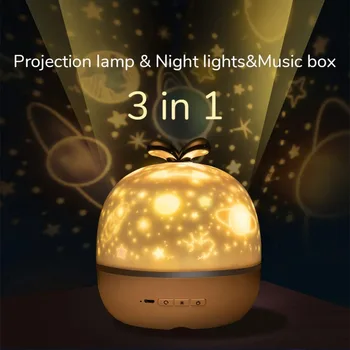 Lumina de noapte Proiector cu Muzica de Încărcare USB Înstelat Dragoste Rotație Lampa de Proiecție pentru Copii Adulți Dormitor Dec Cadou de Crăciun