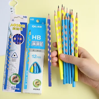 12buc/Set Gaura Creion Hb Creion Papetărie, Consumabile de scris Triunghi Drăguț Creioane Pentru Școală Tei Birou Copii Cadou lapices