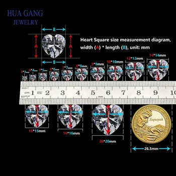 Singură Gaură AAAAA Forma de Inima Alb Cubic Zirconia Piatră Pentru a Face Bijuterii 4x4~12x12mm de Înaltă Calitate CZ