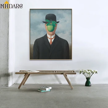 Suprarealismul Magritte, Fiul Omului de Artă Reproducerea Postere si Printuri Panza Pictura Arta de Perete Poza pentru Decor Acasă