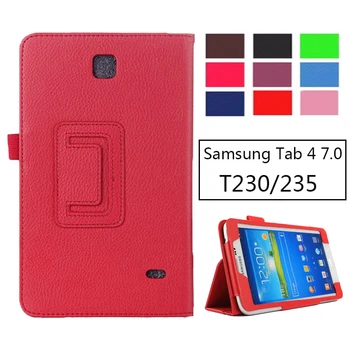 SM-T231, SM-T230 Litchi Piele PU Clapa Caz Acoperire Pentru Samsung Galaxy Tab 4 7.0 T230 T231 T235 Stand Cazuri Tableta de 7 inch