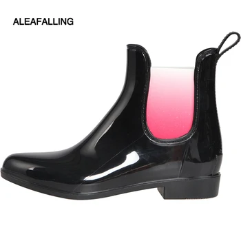 Culoare Gradient Femei Ploaie Pantofi de Moda Rainshoes Femei coreean Ploaie de Vara Cizme Scurte Anti-Ploaie Pantofi Non-Alunecare de Cauciuc Pantofi