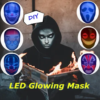 New Sosire Craciun Full-Color LED-uri Fata-Schimbarea Stralucitoare Masca Control APP DIY Stralucitoare Masca Pentru Festivalul DJ Petrecere Decoratiuni