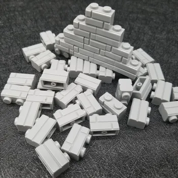 50Pcs/Set 1x2 Bej Perete de Cărămidă Orașul Jucării MOC Accesoriu Compatibil DIY Bloc Asambla Particule Brickset X067