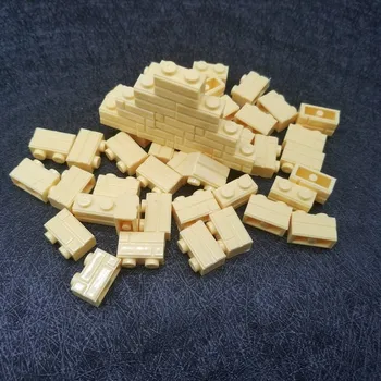 50Pcs/Set 1x2 Bej Perete de Cărămidă Orașul Jucării MOC Accesoriu Compatibil DIY Bloc Asambla Particule Brickset X067