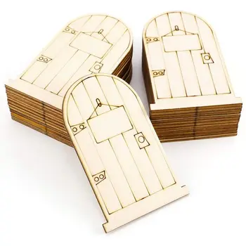 Set de 25 de Laser-Cut din lemn fairy zana-elf uși nevopsite cu placa