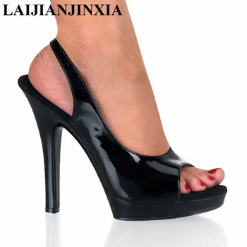 LAIJIANJINXIA Femei Sandale de Vară Zapatos Mujer 13cm Super de Înaltă Tocuri Subtiri Platforma Pantofi Femei Pantofi cu tocuri de Dimensiunea 35-46