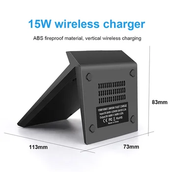 FDGAO 15W Rapid Încărcător Wireless Qi Wireless Charging Stand Pentru LG V30 V40 iPhone 11 Pro XS Max XR X 8 AirPods 2 Samsung S9 S10