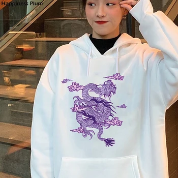 Femei tricou hanorac Dragut Hip hop Kawaii Harajuku Dragon coreean Amuzant top vintage tee de imprimare haine punk