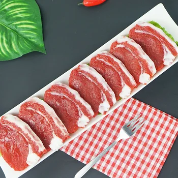 Acasă Decor Meserii Miniaturi PVC Simulare Decorative Alimente Cotlete de Porc carne de Vită Friptură de Somon Carne Mezeluri Model
