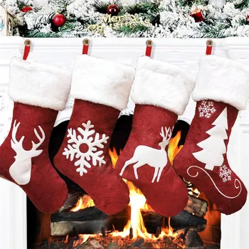 Crăciun Moș Crăciun Șosete Bomboane Punga De Cadou Ornament Petrecere De Crăciun Copac Agățat Șosete Crăciun Decorare