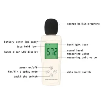 AS804 Digital Sound Level Meter 30-130db Decibel Metru de Monitorizare a Zgomotului Tester Senzor Inteligent de Zgomot DB Detector de Analizor