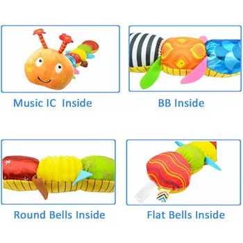 1buc Copii Jucării Muzicale Jucarii Educative Cu Inel de Clopot de Pluș Umplute de Animale Copil Sunătoare