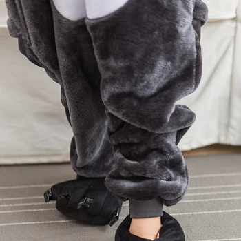 Copilul Băieți Grey Wolf Panda Pasăre Cosplay Una bucata Pijama Copil Fete pentru Copii de Iarna Pijamale Petrecerea de Halloween rochie cu Gluga Costum