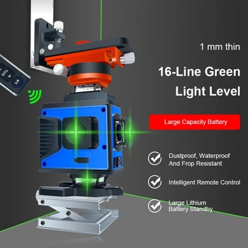 Nivel cu Laser USB 4D 16 Linii Verde cu Laser LD Nivel cu Laser 360 De Cruce Linii Orizontale/Verticale de Auto-nivelare Instrument de Măsurare 8