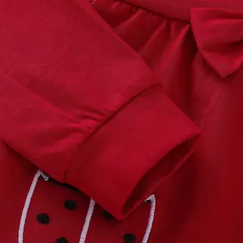 99 Toamna Costum de Bumbac Roșu cu mâneci Lungi Fete de Moda Animal 2 buc seturi de haine pentru copii de 1-2 ani