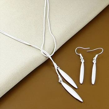 De înaltă Calitate de Argint 925 Seturi de Bijuterii Moda Simplu Colier Cercei Seturi pentru Femei Barbati Cadou de Crăciun