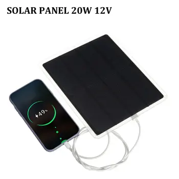 20W 12V Mono Panou Solar Încărcător USB Banca de Putere Pentru Telefonul Mobil Camping Încărcător Ultra Subțire de Înaltă Eficiență