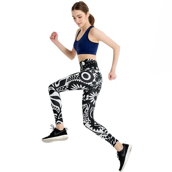 Stilul Punk Vopsea Push-Up Jambiere cerneală Stropi Rendering Print Femei Geometrice Legging Casual de Fitness Pantaloni de Creion WAIBO URS