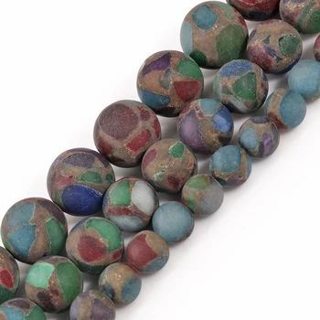 Pietre naturale Mat Multicolor Cloisonne Rotund Margele Vrac pentru a Face Bijuterii DIY Brățară Accesorii 15