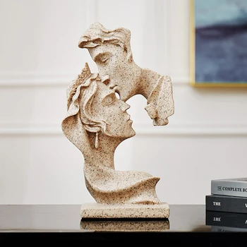 Noi Moderne Statui Rășină Artă Abstractă Sarut Cuplu Statuie Decor Abstract Sculptura Decorațiuni Interioare, Accesorii Nunta, Cadouri