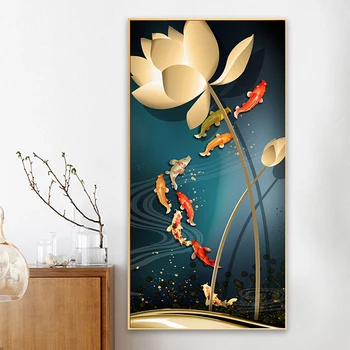 RELIABLI ARTA Tablouri Canvas Stil Chinezesc Imagini de Pește Moderne de Arta de Perete Pentru Camera de zi de Decorare Postere Si Printuri Fara Rama