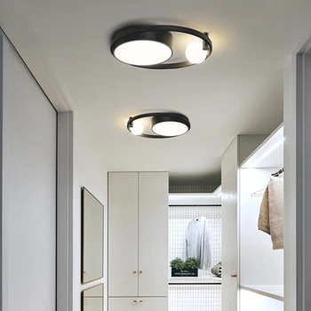 Modern, Simplu, LED Lumina Plafon Pentru luat Masa, Living Bucatarie Dormitor Deco Lampă de Panou de Sticlă Creative Balonul Rotund Negru Corpuri