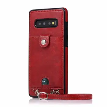 Piele PU piele de caz pentru Samsung Galaxy nota 9 8 S10E S9 S8 S20 plus Ultra S7 edge caz de telefon card de portofel cu curea de acoperire