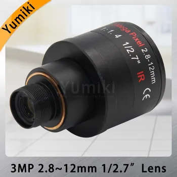 Yumiki 3.0 Megapixel, iris fix HD CCTV aparat de fotografiat lentilă 2.8-12mm/varifocal IR HD de securitate aparat de fotografiat obiectiv/zoom manual si focus M12 F1.4