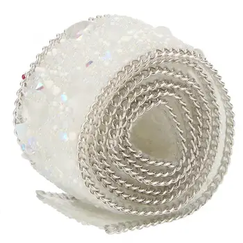 Aplicatiile de Strasuri Pentru Îmbrăcăminte 2,5 cm DIY Plasă de Diamant Folie Rola Pietre de Cristal Lanț Tăiați Panglica Decor