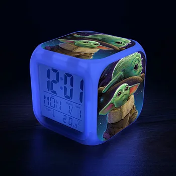 Ceas deșteptător Star Wars pentru Copii Digital cu LED 7 Culori Schimbare Ceas Copilul Yoda Lumina de Noapte Ceasuri de Alarmă Mare Ecran Multifuncțional