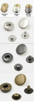 En-gros 100sets/lot 15mm #484/831 patru parte din metal alama butonul de primăvară snap butonul de fixare anticipate argint, bronz, negru FP-003