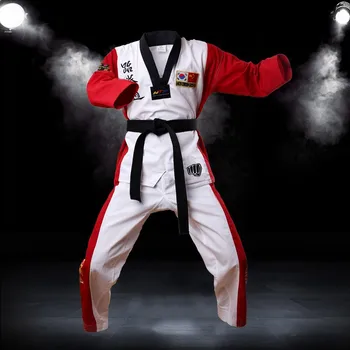 Albastru de Calitate Superioară de Culoare Adult de sex Masculin de sex Feminin Copii taekwondo uniformă cu broderie dobok Taekwondo Costum de haine de formare