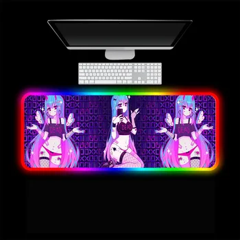 Moneko Anime Joc de Mouse-Pad RGB Mini Tastatura Laptop Pad Lock Table Pad LED-uri Culoare Lumina Mouse Pad XXL Jocuri Gamer Accesorii