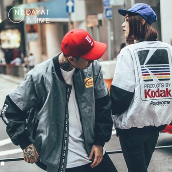 Valul Japonez stilul Hip-Hop jacheta bomber Harajuku pilot street imprimare kodak Jachete Bărbați mantou pentru Femei de brand de Îmbrăcăminte articole de îmbrăcăminte exterioară
