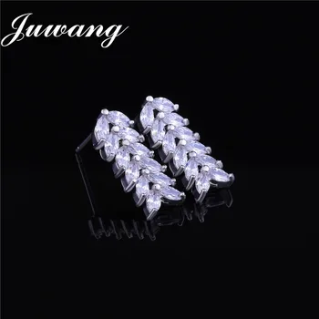 JUWANG Strălucitoare Bijuterii Seturi de Cubic Zircon Colier Cercei pentru Femei Nuntă Mireasa Seturi de Bijuterii Rochie de Petrecere Accesorii