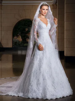 2020 Nou De Lux Elegant Dantela Rochii De Bal Rochie De Mireasa De Epocă Plus Dimensiune Personalizată Vestido De Noiva