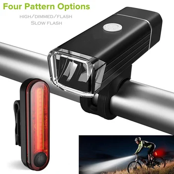 Biciclete Biciclete Lumini USB LED Reîncărcabilă Set de Munte Ciclu Fata Spate Faruri