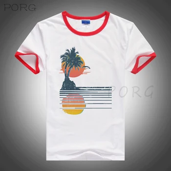 Insula Apusul Soarelui De Vară Stil De Imprimare Tricou Barbati Funny T-Shirt De Moda O-Gât T Cămașă De Sus Teuri Hiphop Streetwear Îmbrăcăminte Unisex