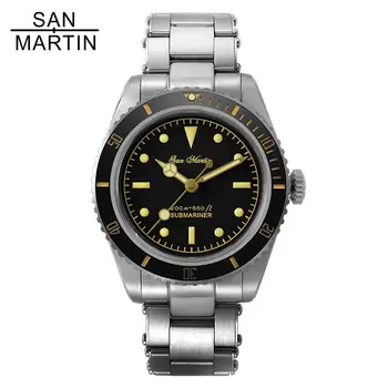 San Martin 53 6200 Clasic Retro Diver Ceasuri Barbati Safir NH35 din Oțel Inoxidabil Automate de Lux, Doar Un Ceas pentru bărbați