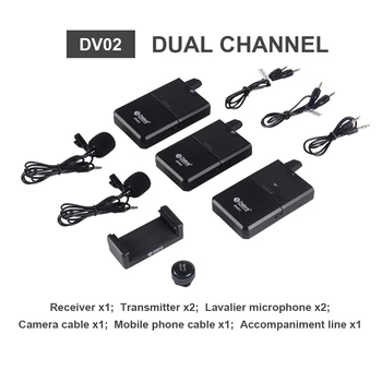 Debra DV Serie UHF Wireless Lavaliera Microfon cu Funcția de Monitor Audio pentru Smartphone-uri DSLR Camere video webcast