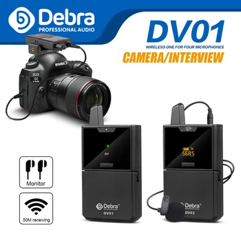 Debra DV Serie UHF Wireless Lavaliera Microfon cu Funcția de Monitor Audio pentru Smartphone-uri DSLR Camere video webcast